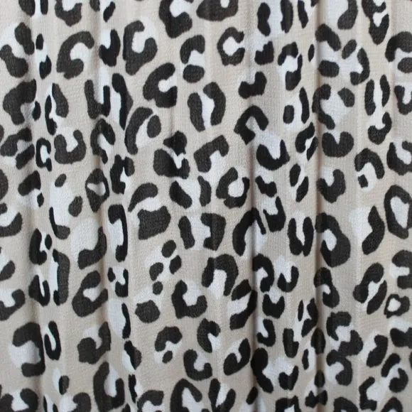 DKNY Leopard Animal Print Pleated Skirt XL