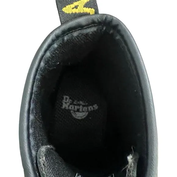 Doc Dr. Martens Awley 6 in 8-Eye Black Leather Combat Boots sz 9 Women's 8 Men's