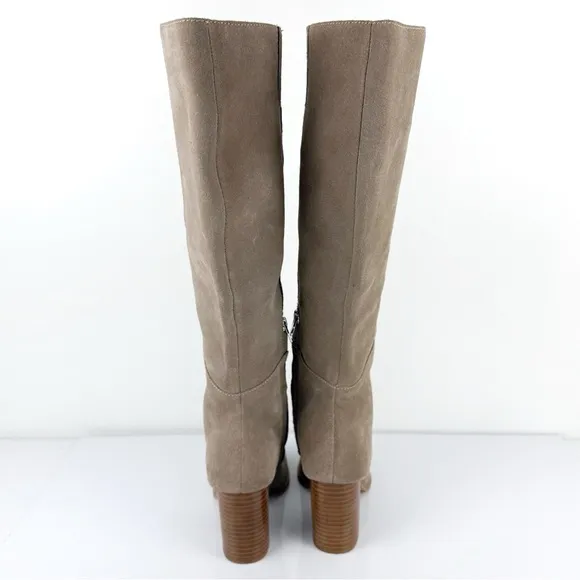Dolce Vita Women's Flin Square Toe Suede Knee High Boots Taupe Size 5.5