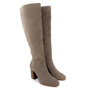 Dolce Vita Women's Flin Square Toe Suede Knee High Boots Taupe Size 5.5