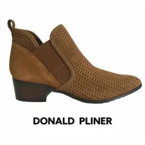 Donald Pliner Darla Brown Suede Perforated Western Chelsea Ankle Boots Booties 6