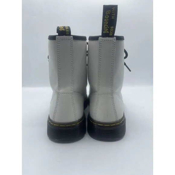 Dr. Doc Martens Zavala White Black Combat Boots Womens 6 ‎ Mens 5 Lace Up