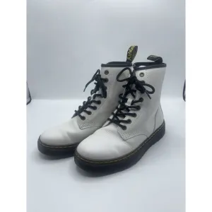 Dr. Doc Martens Zavala White Black Combat Boots Womens 6 ‎ Mens 5 Lace Up