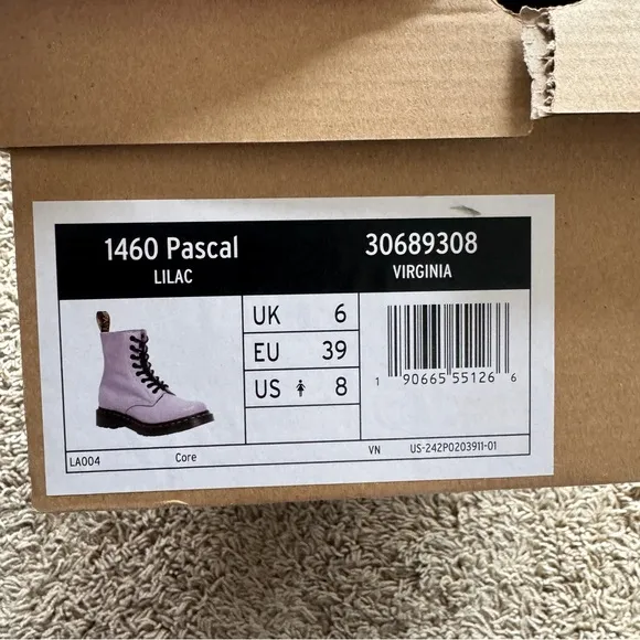 Dr. Martens 1460 Pascal Lilac Virginia Leather