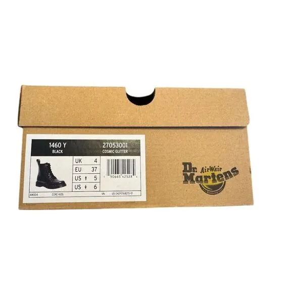 Dr. Martens 1460 Youth Cosmic Glitter Boots Black Size 6 Kids Big Girls