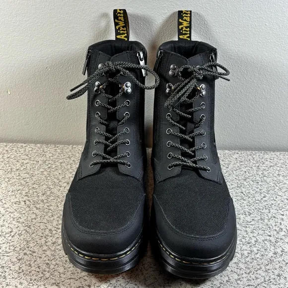Dr. Martens Combs Zip Casual Combat Boots Men's 13 Black Nylon Canvas - Like New