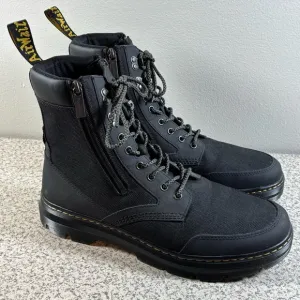 Dr. Martens Combs Zip Casual Combat Boots Men's 13 Black Nylon Canvas - Like New