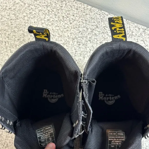 Dr. Martens Combs Zip Casual Combat Boots Men's 13 Black Nylon Canvas - Like New