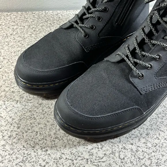 Dr. Martens Combs Zip Casual Combat Boots Men's 13 Black Nylon Canvas - Like New