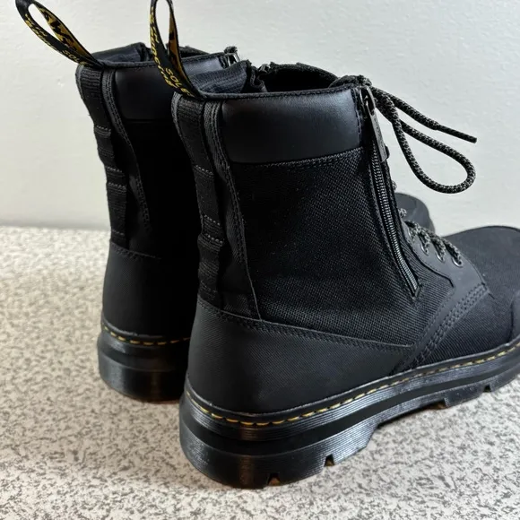 Dr. Martens Combs Zip Casual Combat Boots Men's 13 Black Nylon Canvas - Like New