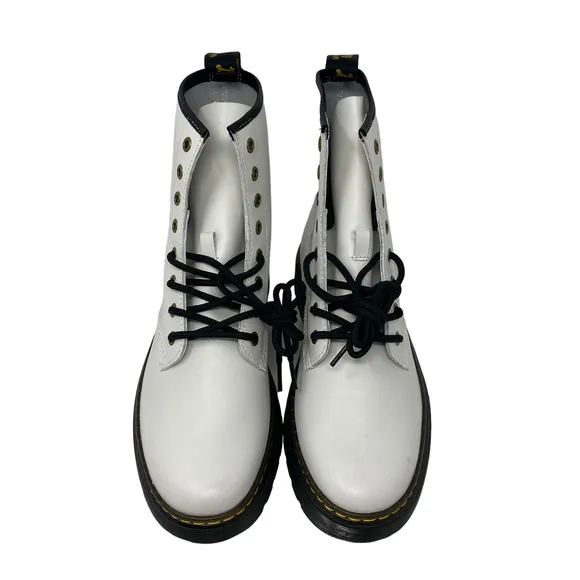 Dr. Martens Docs Womans Size 10 White Zavala Lace Up Grunge Punk Combat Boots