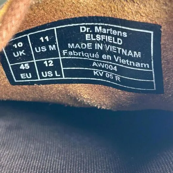 Dr. Martens Elsfield Soft Wair Shoes US 11 Men's Brown Cushion Soles Lace Up