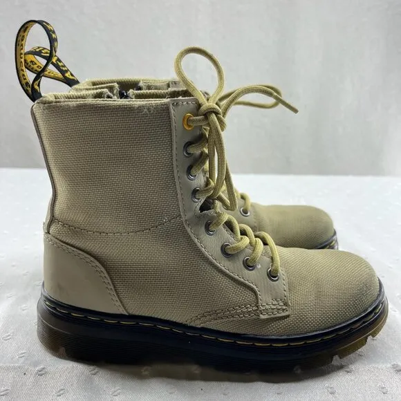 Dr Martens Junior Combs Extra Tough Poly Casual Boots Sz 13 Green Lace Up Combat