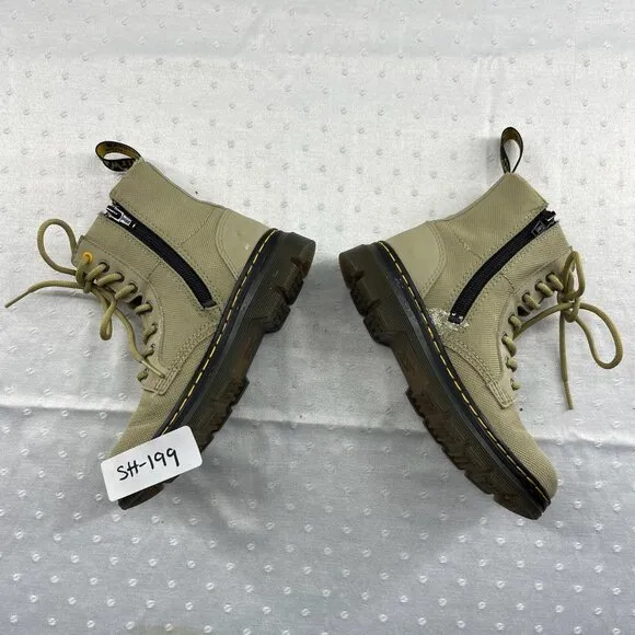Dr Martens Junior Combs Extra Tough Poly Casual Boots Sz 13 Green Lace Up Combat