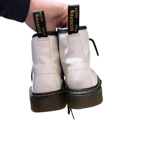 Dr Martens Kids White Leather 1460 J Casual Boots Size US 12