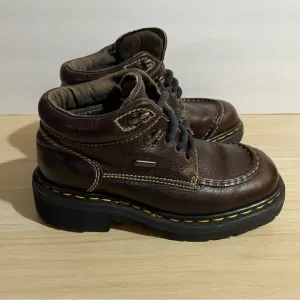 Dr. Martens Leather Boots Sz 6 Air Cushion Chunky Sole Double Stitch England Y2K
