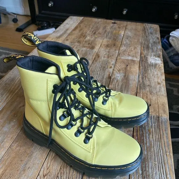 Dr. Martens Lemon Yellow Cyclone Nylon Combs Utility Boots