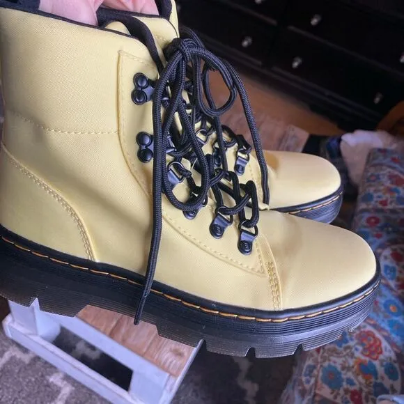 Dr. Martens Lemon Yellow Cyclone Nylon Combs Utility Boots