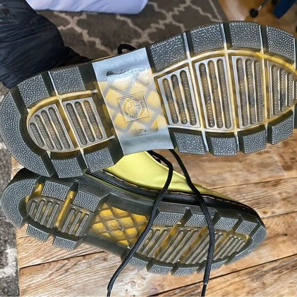 Dr. Martens Lemon Yellow Cyclone Nylon Combs Utility Boots