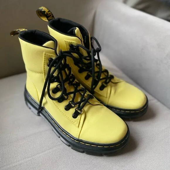 Dr. Martens Lemon Yellow Cyclone Nylon Combs Utility Boots