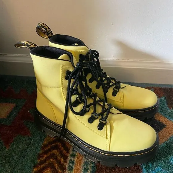 Dr. Martens Lemon Yellow Cyclone Nylon Combs Utility Boots