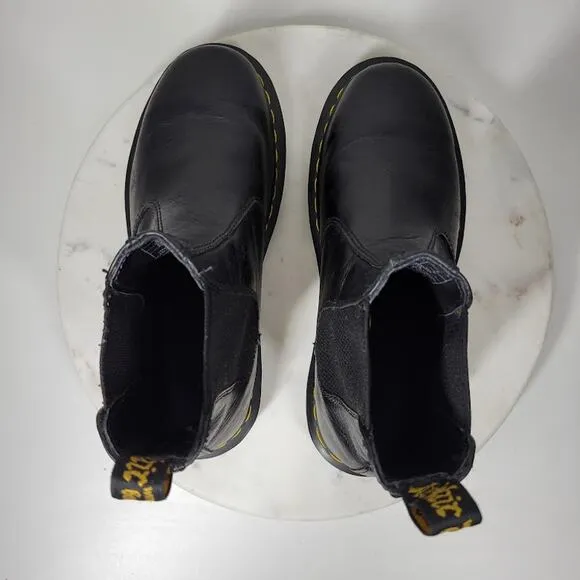 Dr. Martens Nappa Chelsea Boots Womens 7 Mens 6 Black Leather Pull On Airwair