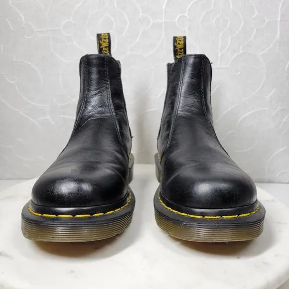 Dr. Martens Nappa Chelsea Boots Womens 7 Mens 6 Black Leather Pull On Airwair