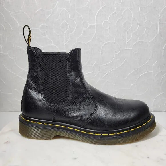 Dr. Martens Nappa Chelsea Boots Womens 7 Mens 6 Black Leather Pull On Airwair
