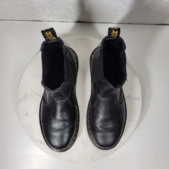 Dr. Martens Nappa Chelsea Boots Womens 7 Mens 6 Black Leather Pull On Airwair