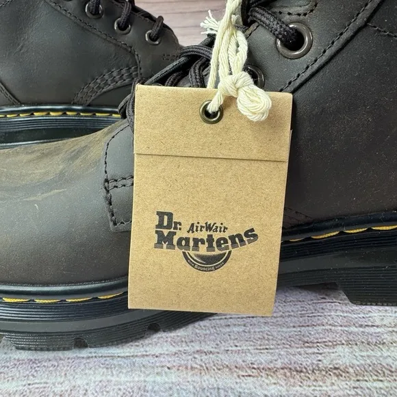 Dr. Martens Unisex Combs Leather Casual Boots, Brown Men 5 Women 6