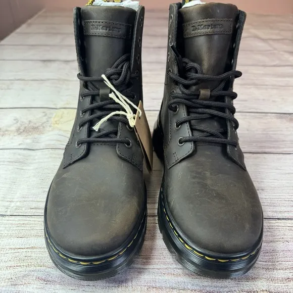 Dr. Martens Unisex Combs Leather Casual Boots, Brown Men 5 Women 6