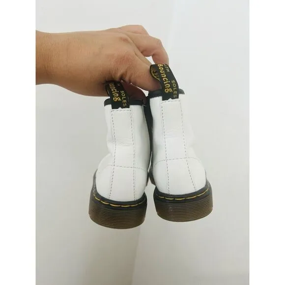 Dr. Martens Unisex‎ Kids/Toddler 1460 Lace Up White Boots Size US 10 NWOB