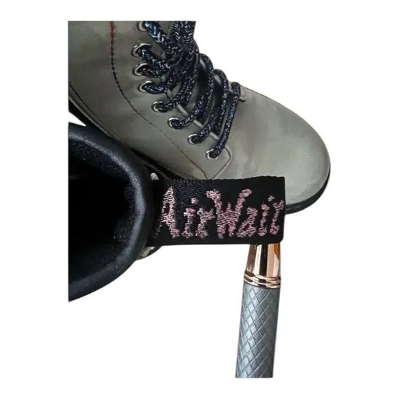Dr. Martens Kids 1460 J Combat Zip Boots Size 3 Glitter Beige Lace Up Unisex