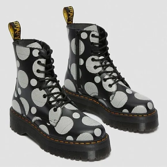 DR. MARTENS doc martens Platform polka dotted JADON moto boots! LIMITED EDITION!