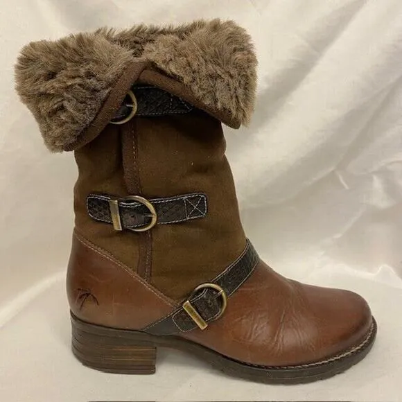 Dromedaris Womens Size EU 39 /US 8 Kya Chocolate Brown Mid Calf Boots
