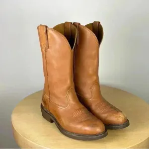 Durango Men’s 8.5 Mid Shaft Pull-On Western Boots Leather Work Casual Cowboy