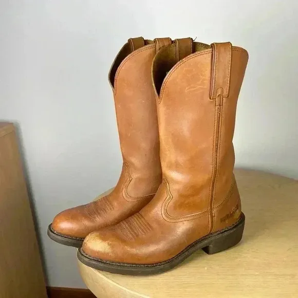 Durango Men’s 8.5 Mid Shaft Pull-On Western Boots Leather Work Casual Cowboy