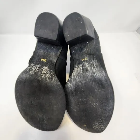 Durango Women 8 Inch Western Boots Size 9M Black Leather Slouchy Pull On Cowboy