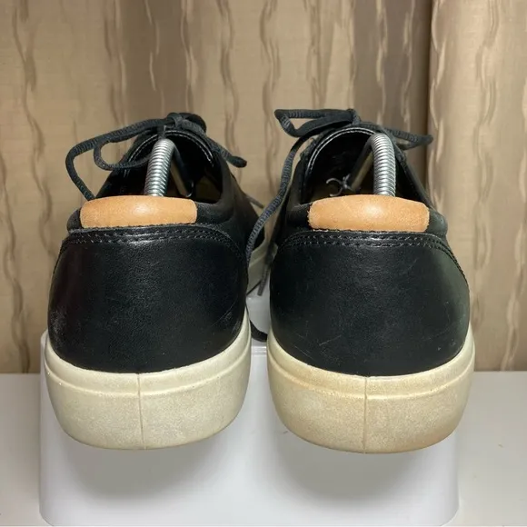 ECCO Kyle Men’s 11 Soft 7 Leather Sneakers Shoes Comfort Lace Up Casual Black
