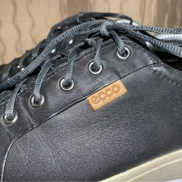 ECCO Kyle Men’s 11 Soft 7 Leather Sneakers Shoes Comfort Lace Up Casual Black