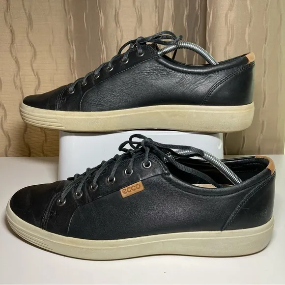 ECCO Kyle Men’s 11 Soft 7 Leather Sneakers Shoes Comfort Lace Up Casual Black