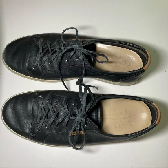 ECCO Kyle Men’s 11 Soft 7 Leather Sneakers Shoes Comfort Lace Up Casual Black