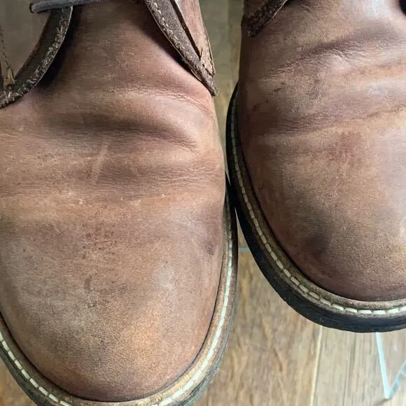 Ecco Mens Brown Leather Chukka Boots Size 7 Dress Casual Shoes Lace Up