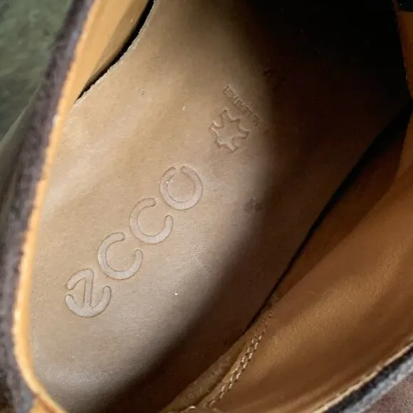 Ecco Mens Brown Leather Chukka Boots Size 7 Dress Casual Shoes Lace Up