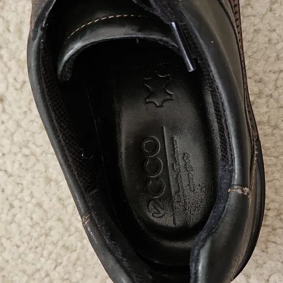 ECCO Men's Danish Design Black Leather Shoes Size 9.5