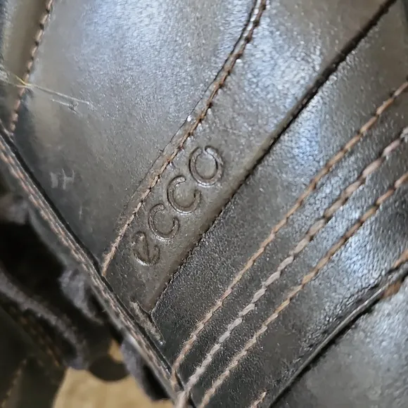 ECCO Men's Danish Design Black Leather Shoes Size 9.5