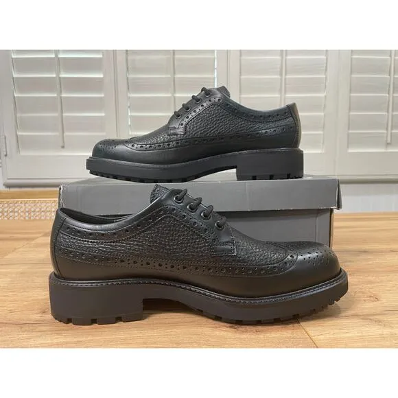 Ecco Men's Metropole Oslo Black Leather Brogue Shoe Size 9/9.5 US 43 EU NIB