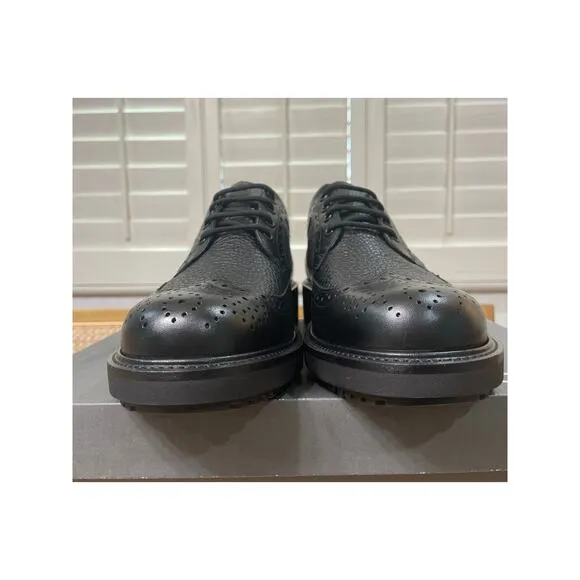 Ecco Men's Metropole Oslo Black Leather Brogue Shoe Size 9/9.5 US 43 EU NIB