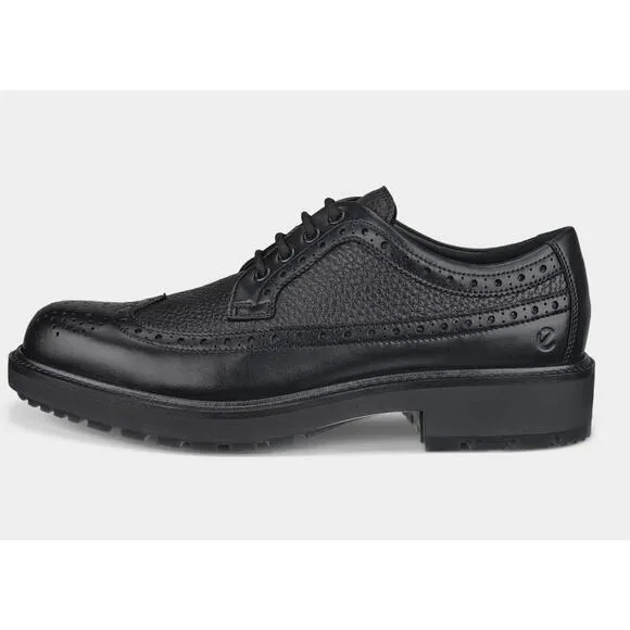 Ecco Men's Metropole Oslo Black Leather Brogue Shoe Size 9/9.5 US 43 EU NIB