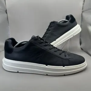 ECCO Mens Soft X Black White Leather Casual Sneakers Shoes US 12-12.5 M